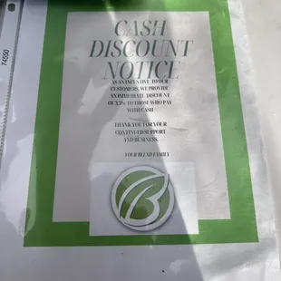 cash discount notice