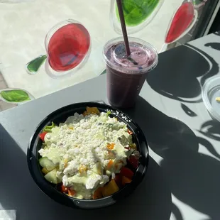 medium salad + small smoothie