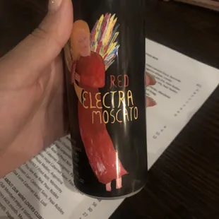 a can of red electric moscato