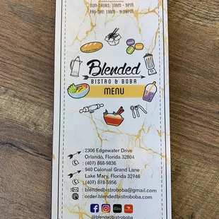 Menu &amp; Info