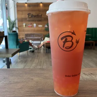 My order (passion fruit and red guava)