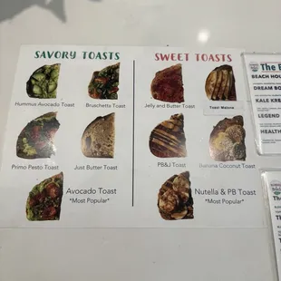 Sweet and Savory Toast Options