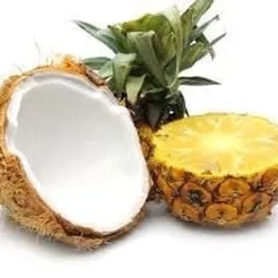 a pineapple and half a coconut