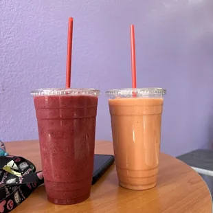 a smoothie and a smoothie