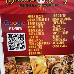 the menu