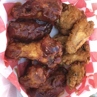 10 piece wings half naked and half bbq (soooo good)