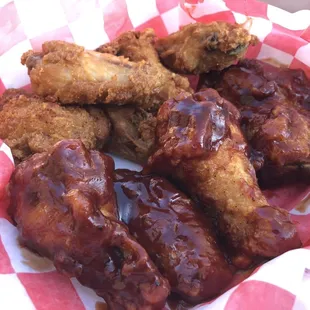 10 piece wings half naked and half bbq (soooo good)