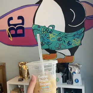 Iced toffee latte with oat milk