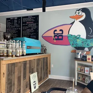 Menu and Coffee counter