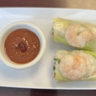 Spring Roll with dipping sauce.