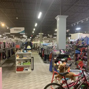 Towards the back facing the children&apos;s section
