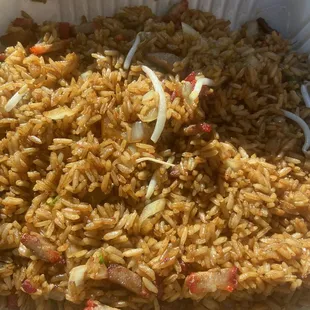 Pork Fried Rice (I ordered mine Spicy with extra raw onions)