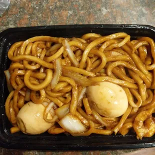 a container of noodles