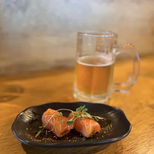 Salmon &amp; Apple with Truffle Oil.