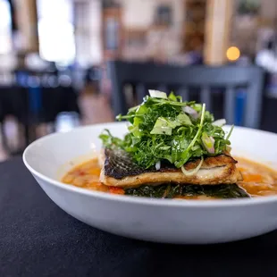 a bowl of food on a table