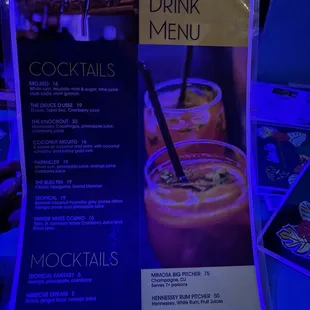 Drink menu