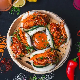 Sticky Chicken Bao Buns
