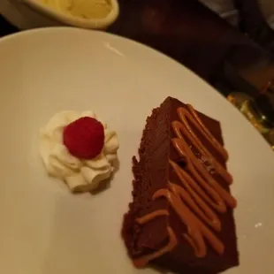 Orange dark chocolate torte (with gelato in a separate dish)