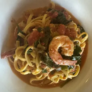 Shrimp pasta dish