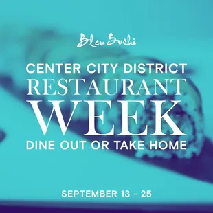 CCD Restaurant Week is back on September 13-25! We&apos;re participating in lunch, dinner, and takeout. Rsvp is available on OpenTable and Yelp