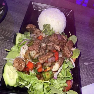 Shaken beef with rice