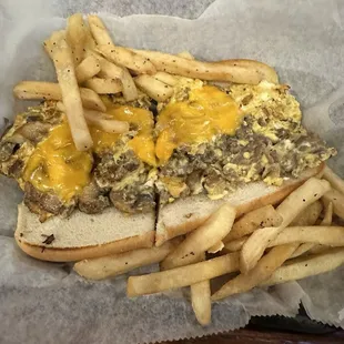 Steak breakfast sandwich