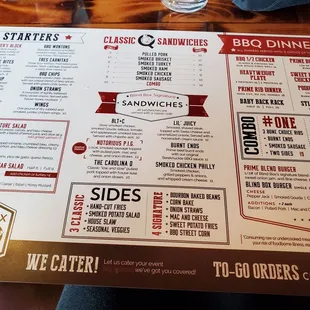 sushi and sashimi, menu