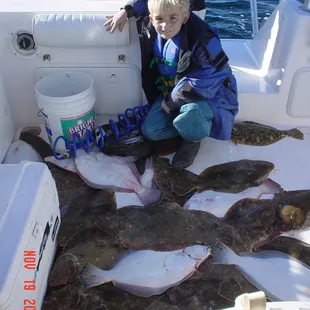 Drew with a nice catch of flounder