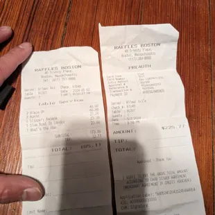 Original itemized bill vs. bill charged.