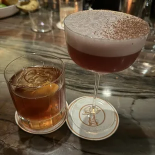 two glasses of cocktail