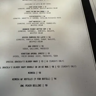 menu