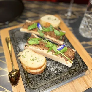 Amazing bone marrow with sour dough