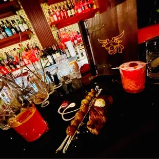 Cocktails at the bar
