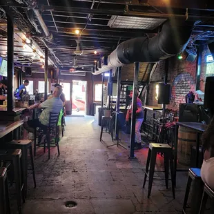 The inside on an early Monday night