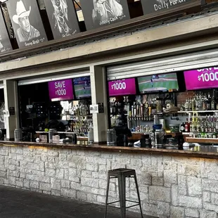 the front of the bar