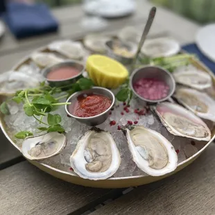 a platter of oysters