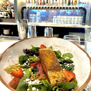 Strawberry salad with salmon!