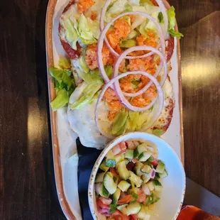 Italian grinder was awesome. With cucumber salad.