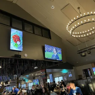 Ceiling and bar area