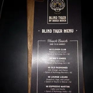 Kombucha menu!