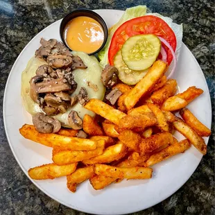 Mushroom Swiss Burger