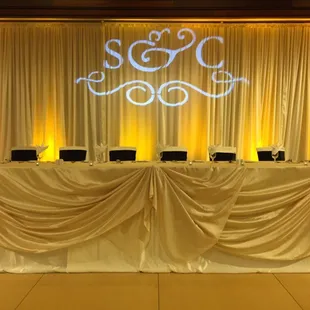 Custom monogram; Amber uplighting at Hale Koa ~ Waikiki Ballroom