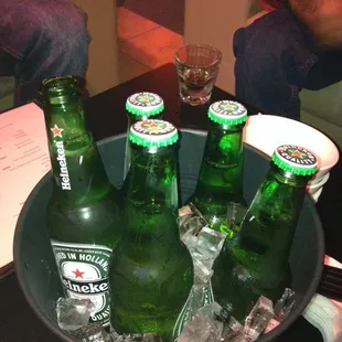 A bucket of Heineken or Corona is only $12
