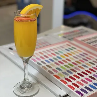Complimentary mimosas