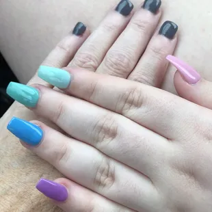 Our finished nails #JustWhatWeWanted