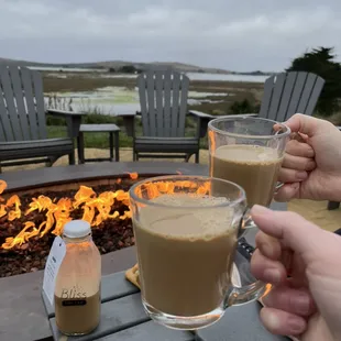 Enjoy Bliss On Tap around the fire pit with friends. Order online today! www.blissontap.co