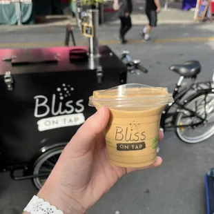 Spiced cold brew coffee on tap at the San Carlos Farmers' Market