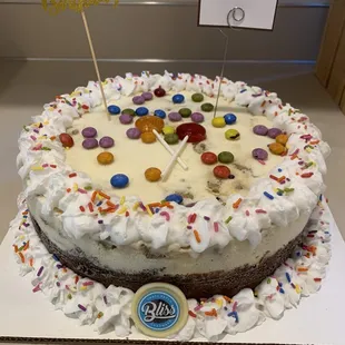 Ordered an ice cream cake online. Not the prettiest but it tasted amazing.