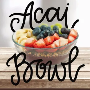 a bowl of fruit with the words hoai bowl
