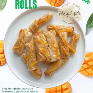 This delightful baklava features a perfect blend of juicy mango, rich coconut, and crunchy cashews, bringing a taste of the tropics